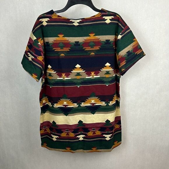 VTG Margo's Shirt Skirt Set Southwest Print Womens Sz Medium Western Navy Green - Picture 3 of 10